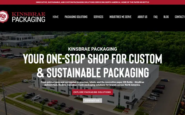 Homepage of KinsBrae Packaging