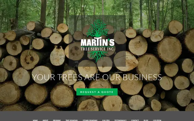 Homepage of Martin's Tree Service