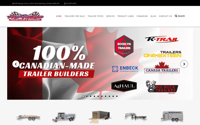 Homepage of McFarlane Trailer Sales
