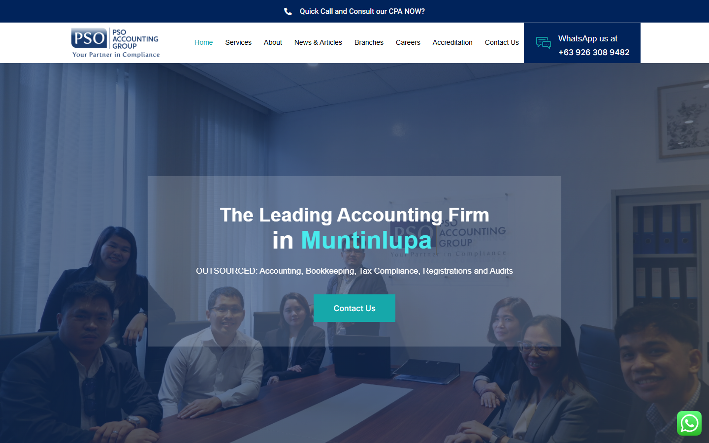 Homepage of PSO Accounting Group